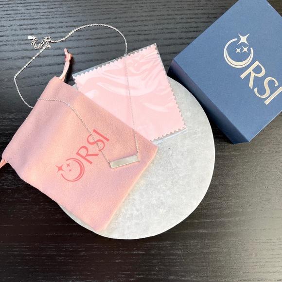 New ORSI Silver Morgan Bar Necklace - Picture 2 of 3